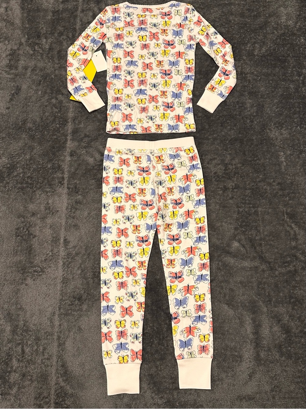 🆕 J. Crew White Butterfly Print Kids Cotton Pajama Set - Picture 8 of 10